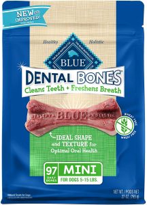 Blue Buffalo Dental Bones Natural Adult Dental Chew Dog Treats.